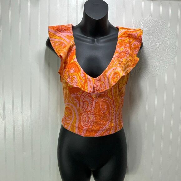 ZARA Crop Ruffle Top - Picture 1 of 5